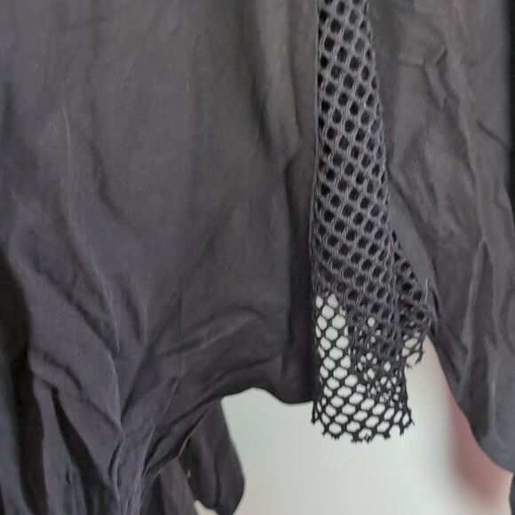 Ixiah Black and Gold Asymmetrical Handkerchief Hem Twirly Midi Skirt Size M - Picture 12 of 14